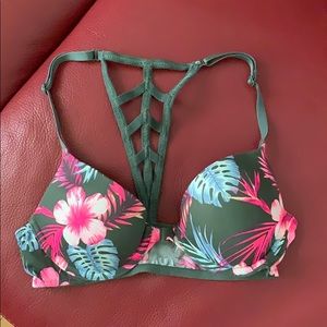 pink floral push up Razorback bra 34A